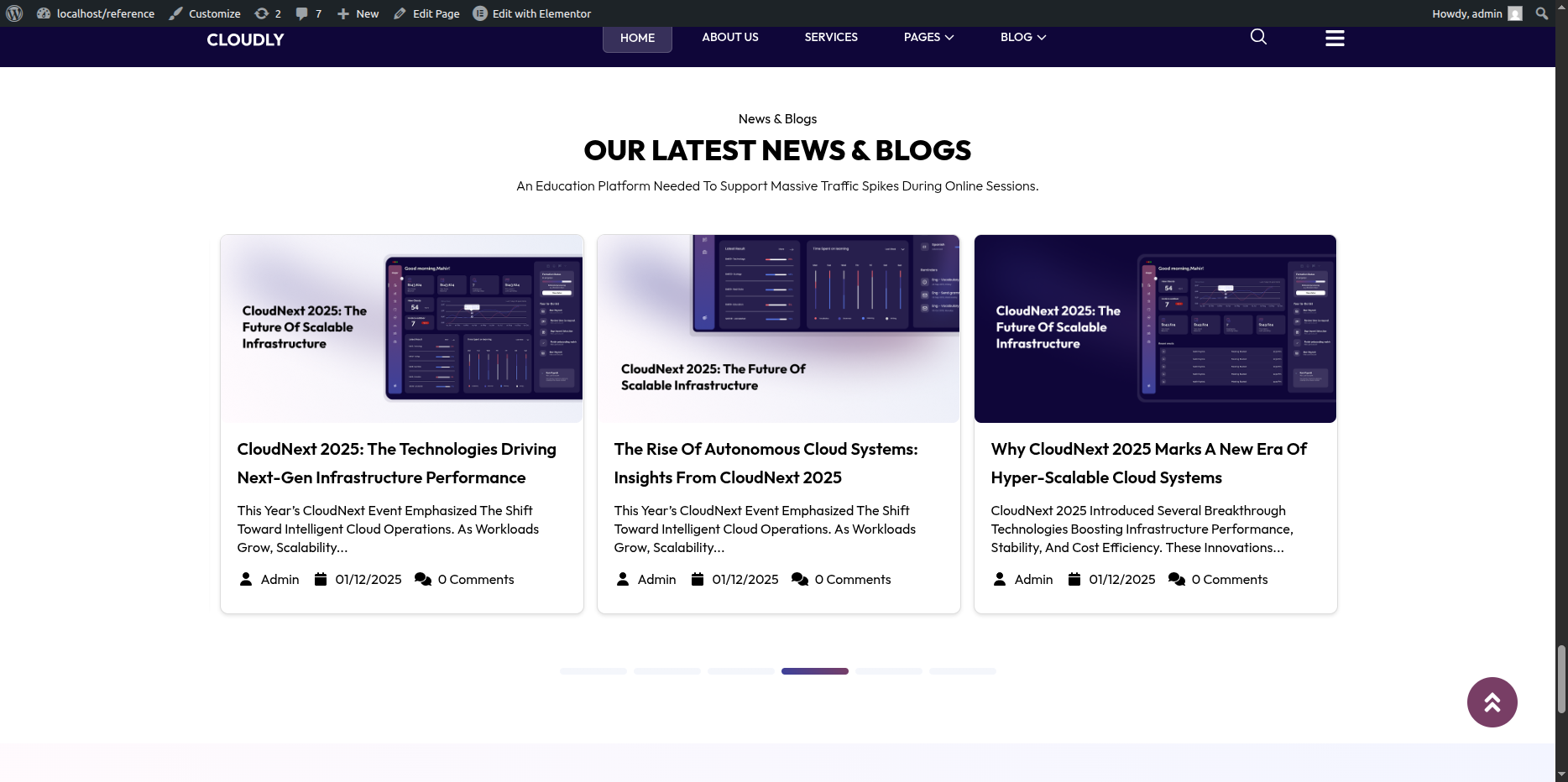 Blog Section Final View