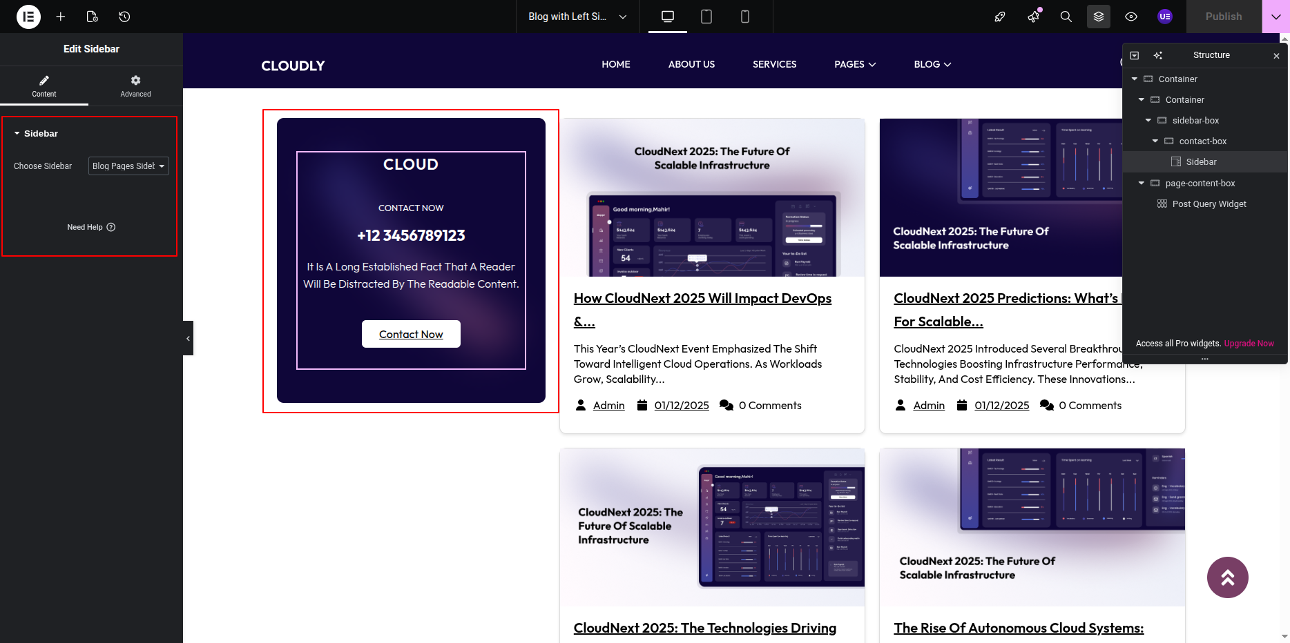 Blog with Left Sidebar Sidebar Section