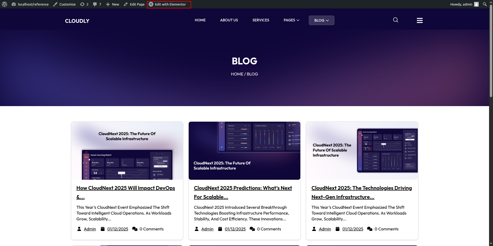 Blog with No Sidebar Page
