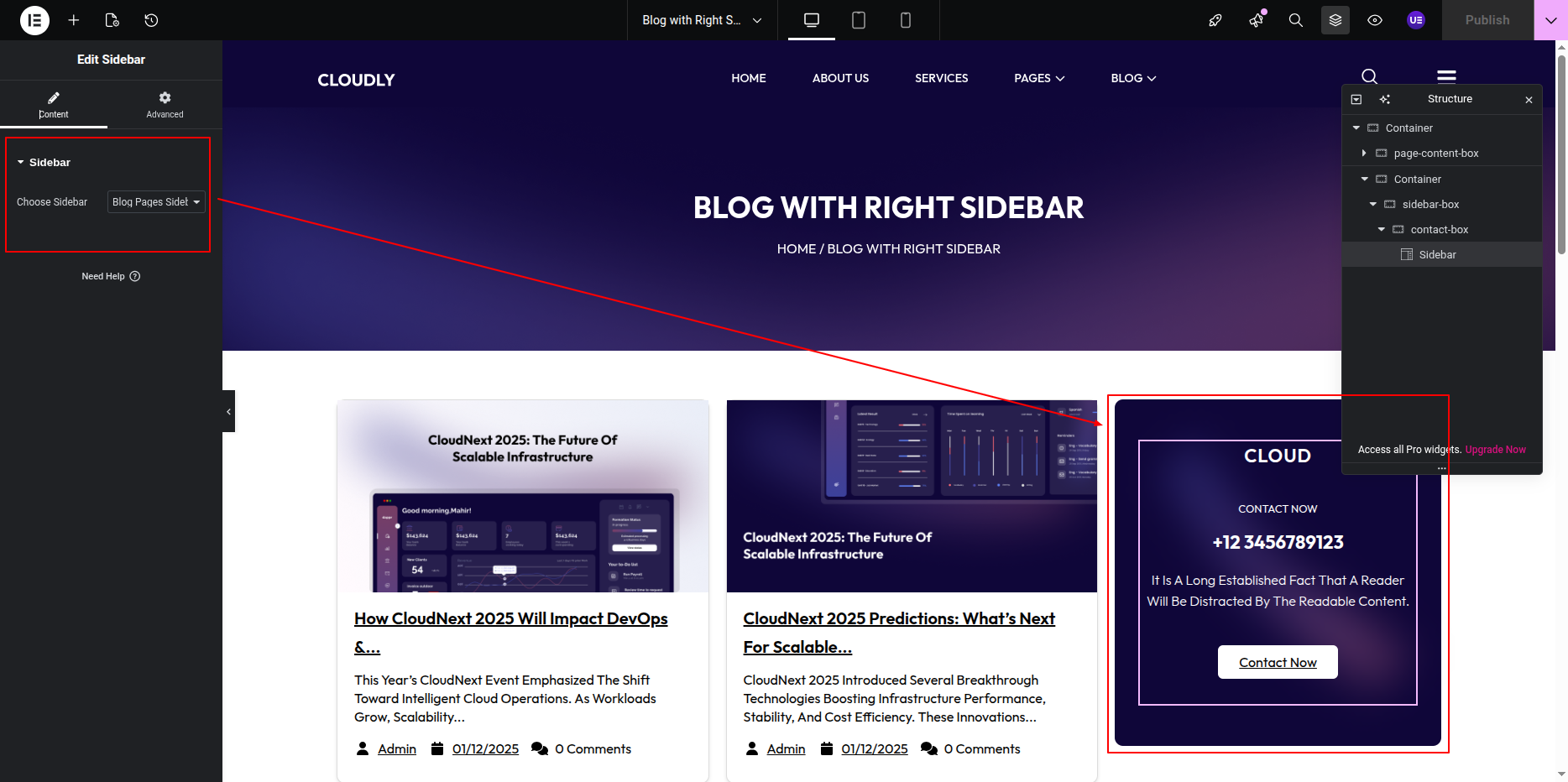 Blog with Right Sidebar Sidebar Section
