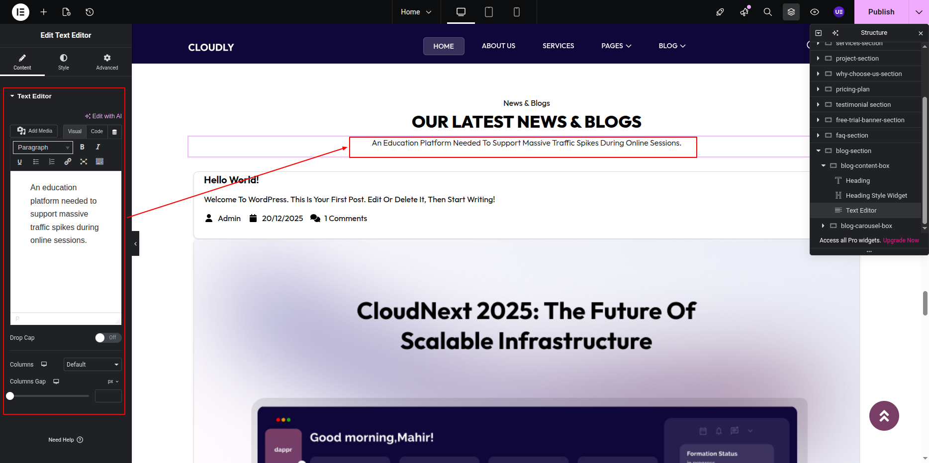 Blog Section Title and Heading