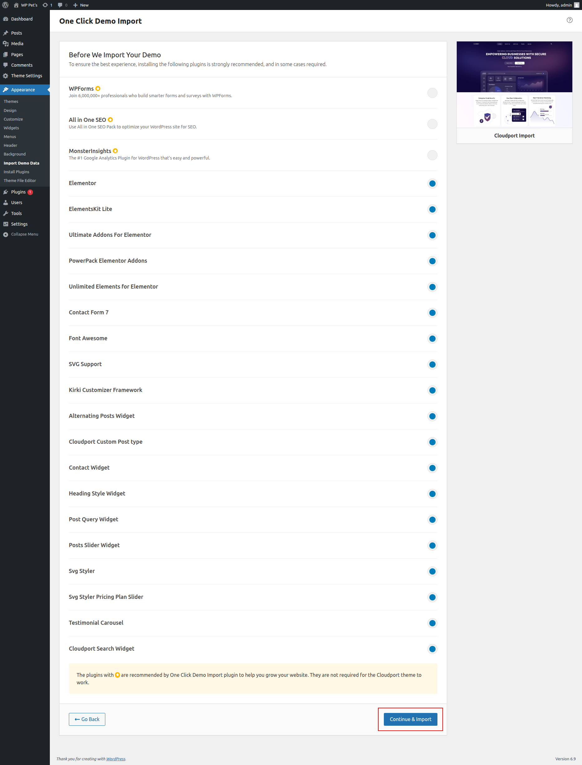 Demo Import Overview