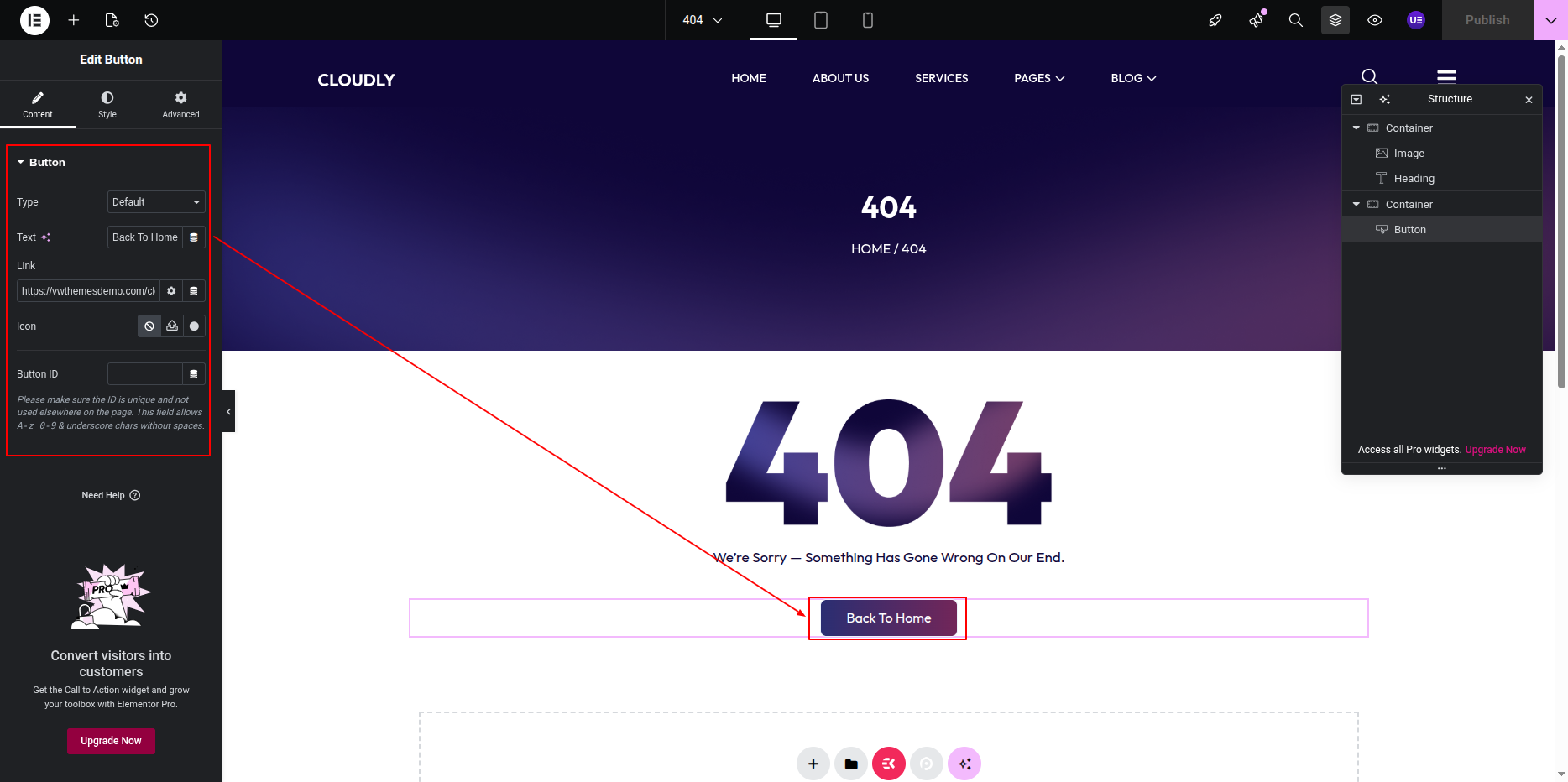404 Page Banner Section