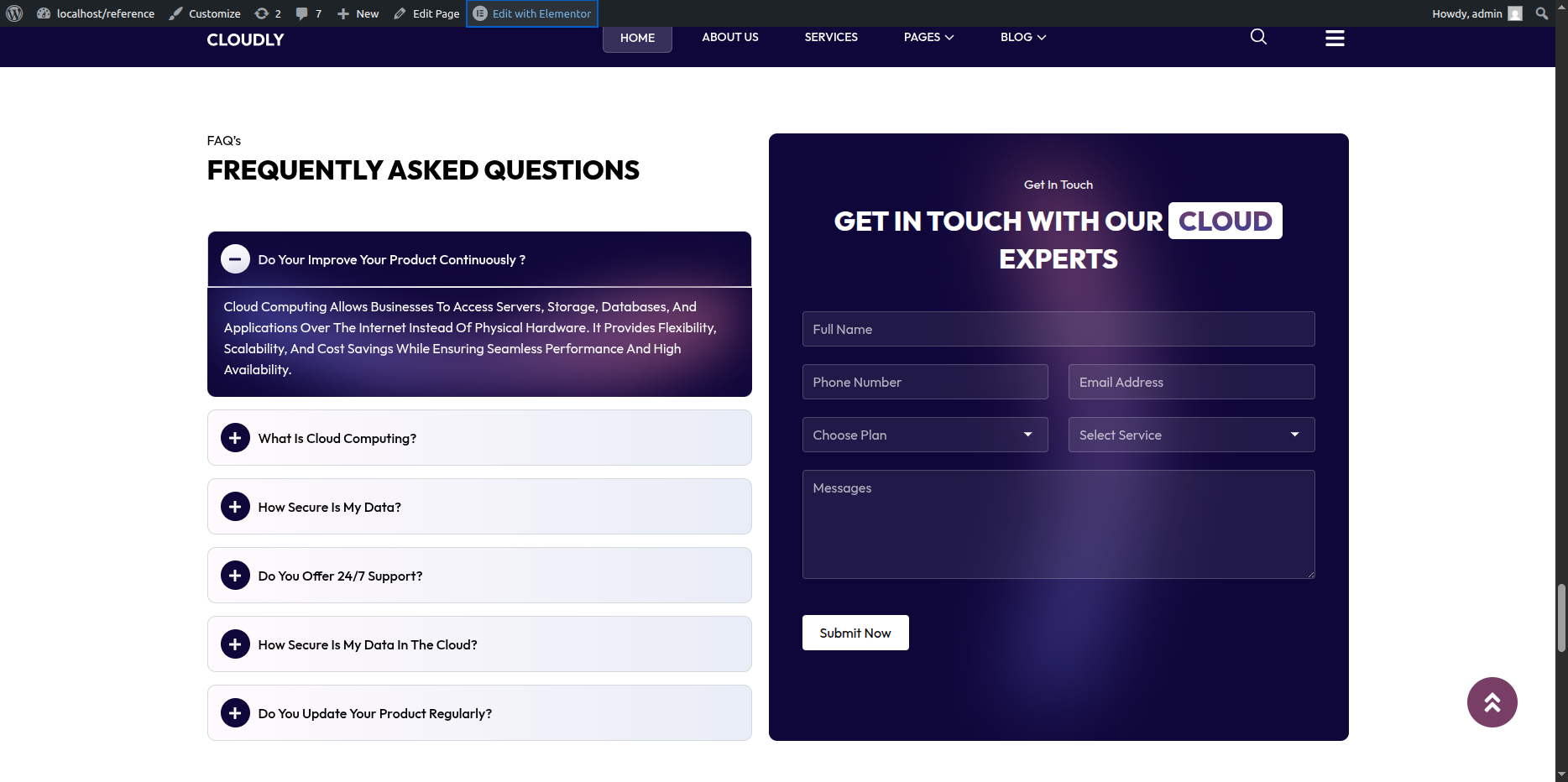 FAQ Section Final View