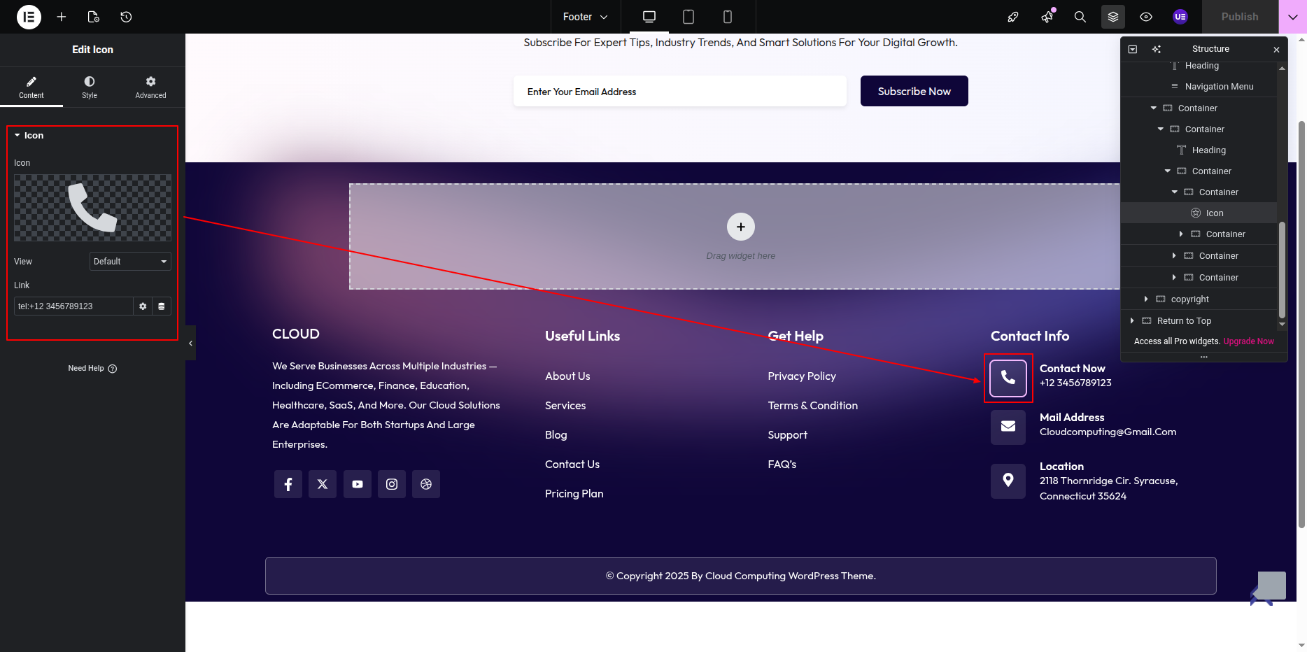 Footer Service Section