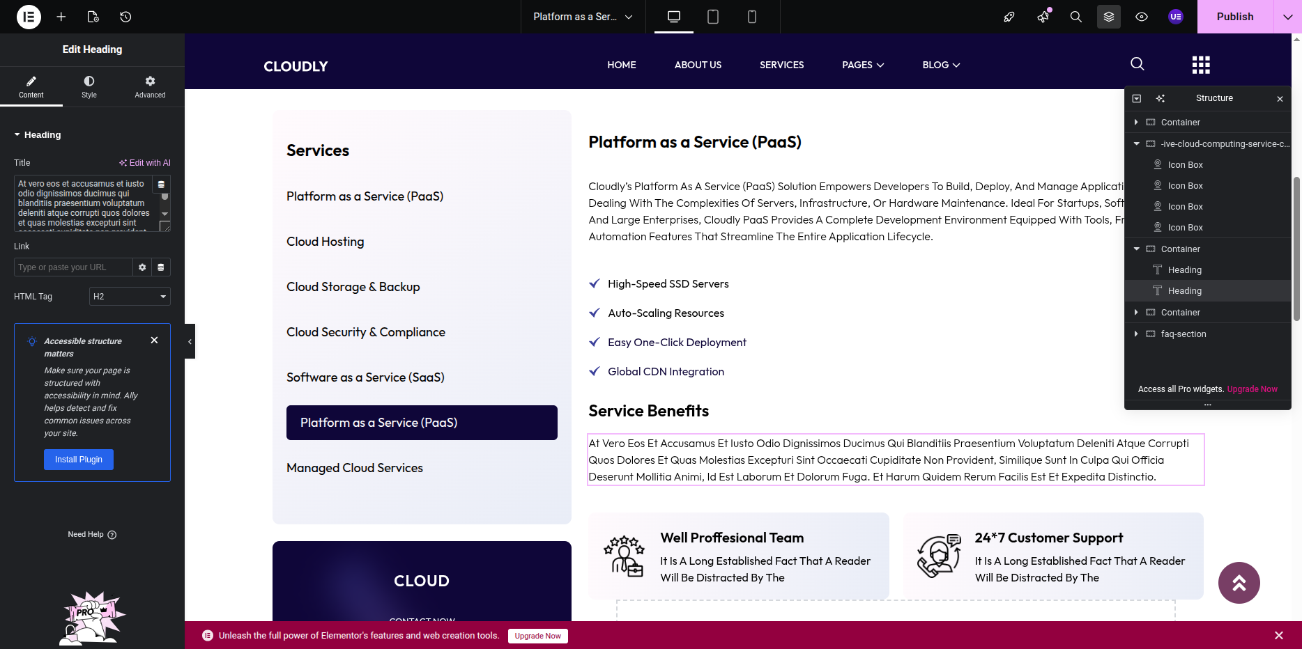 Service Page Services Posts Section