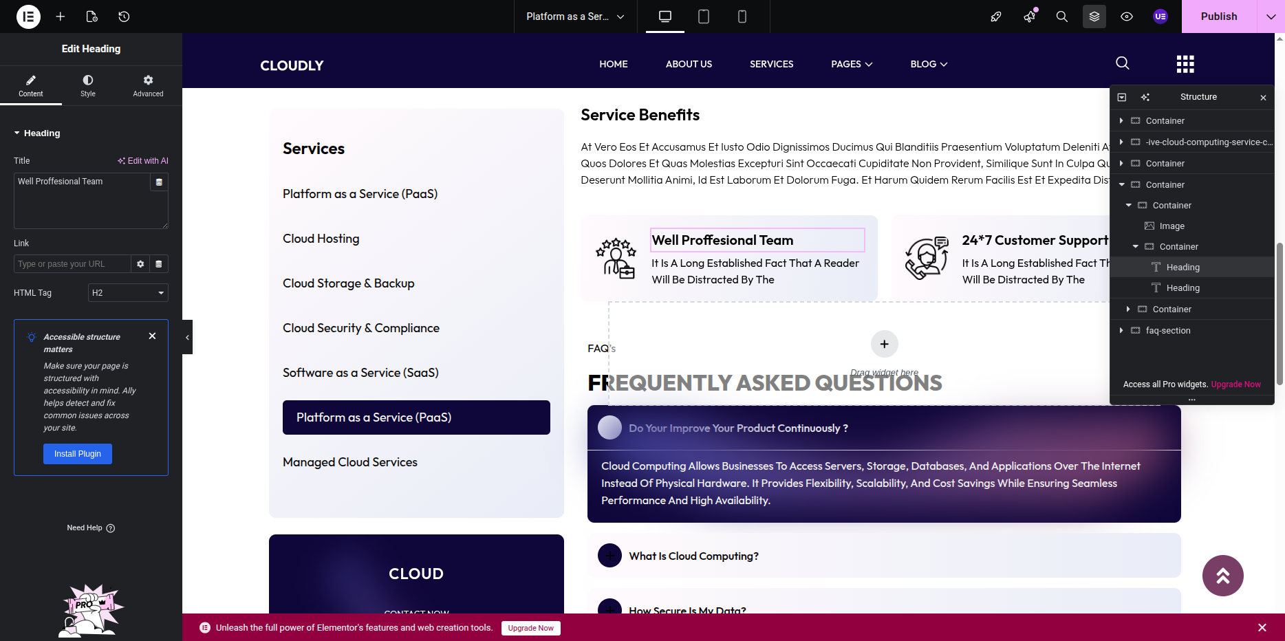 Service Page Services Posts Section