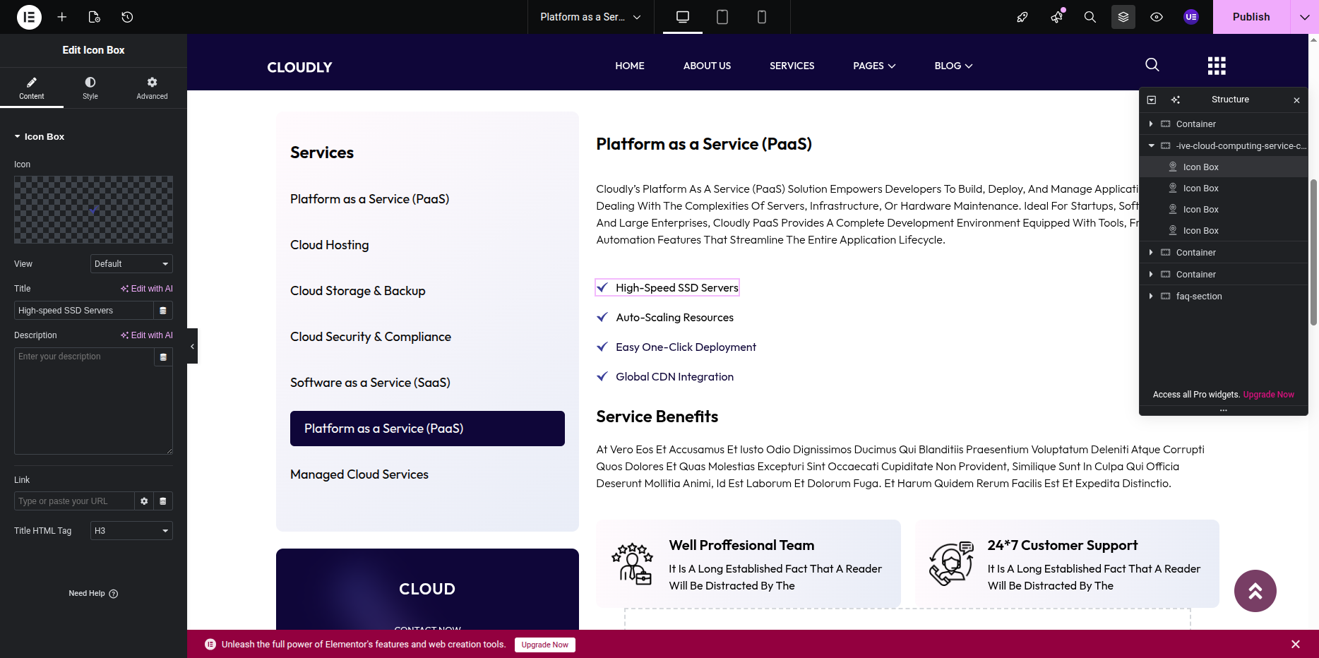 Service Page Services Posts Section