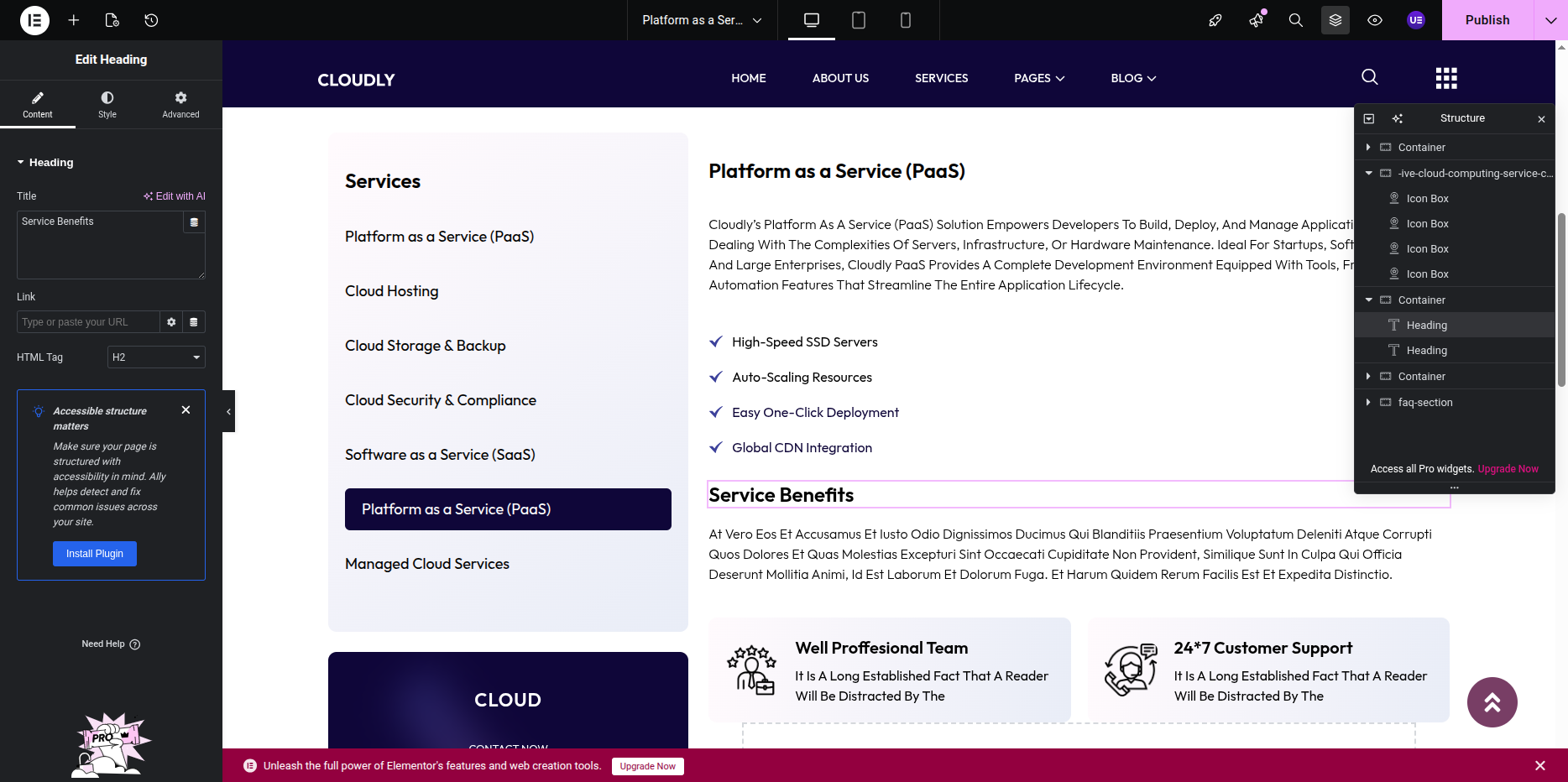 Service Page Services Posts Section