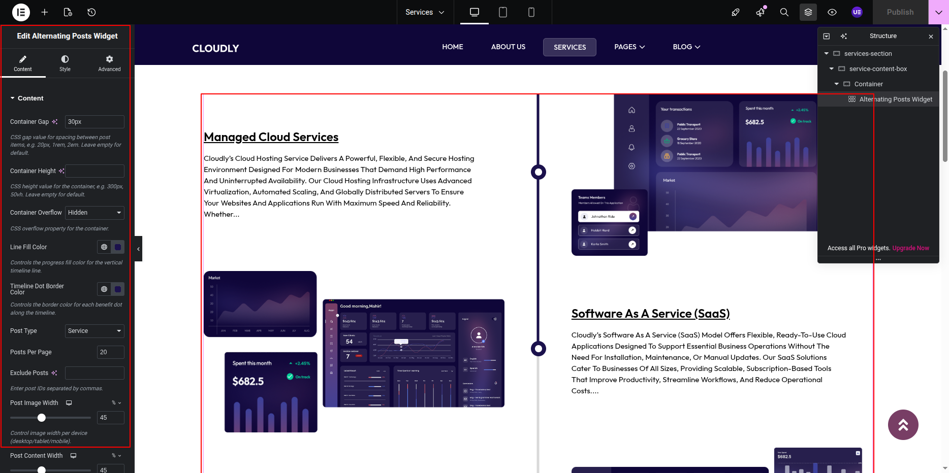 Service Page Services Posts Section