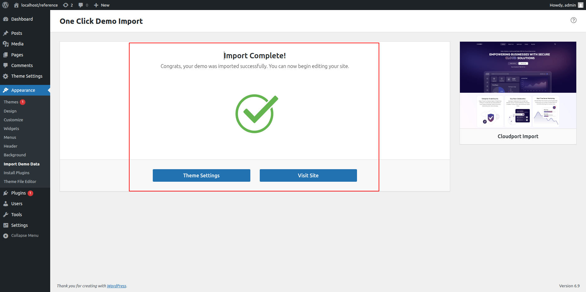 Demo Import Overview