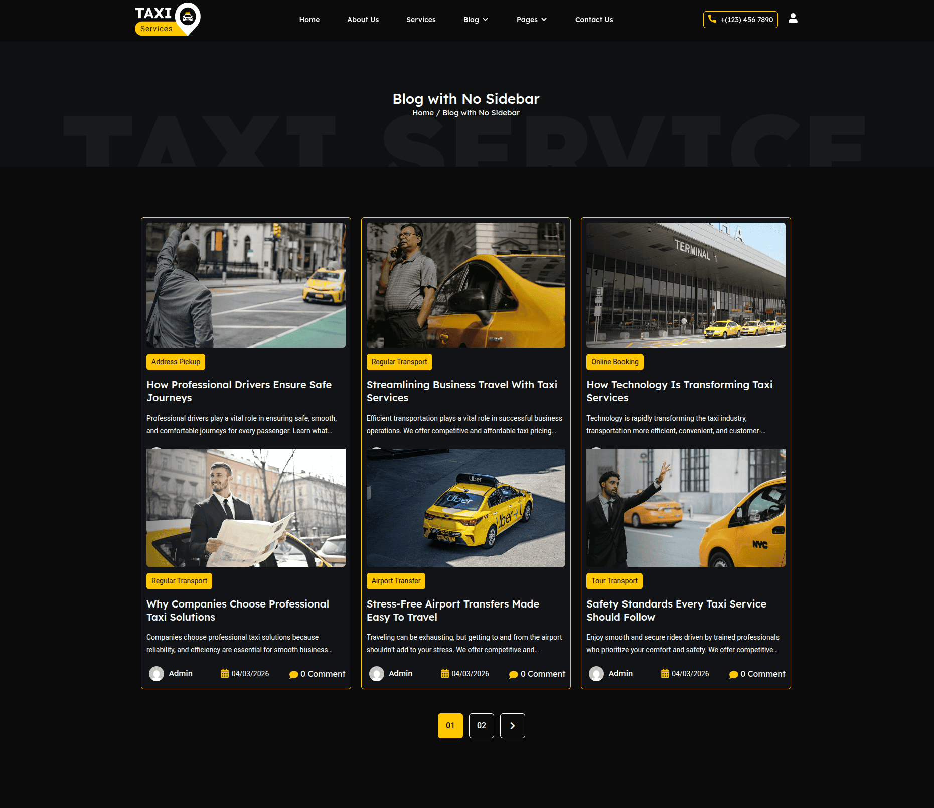 Blog Page Without Sidebar