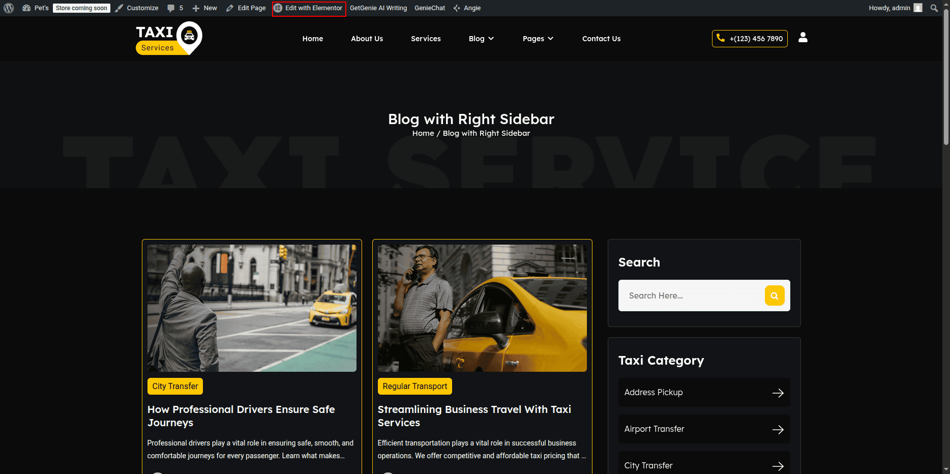 Blog with Right Sidebar Page