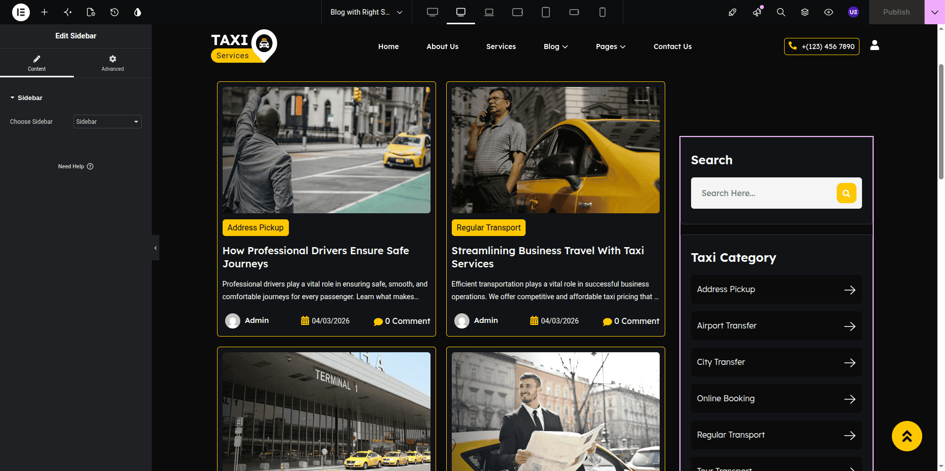 Blog with Right Sidebar Sidebar Section