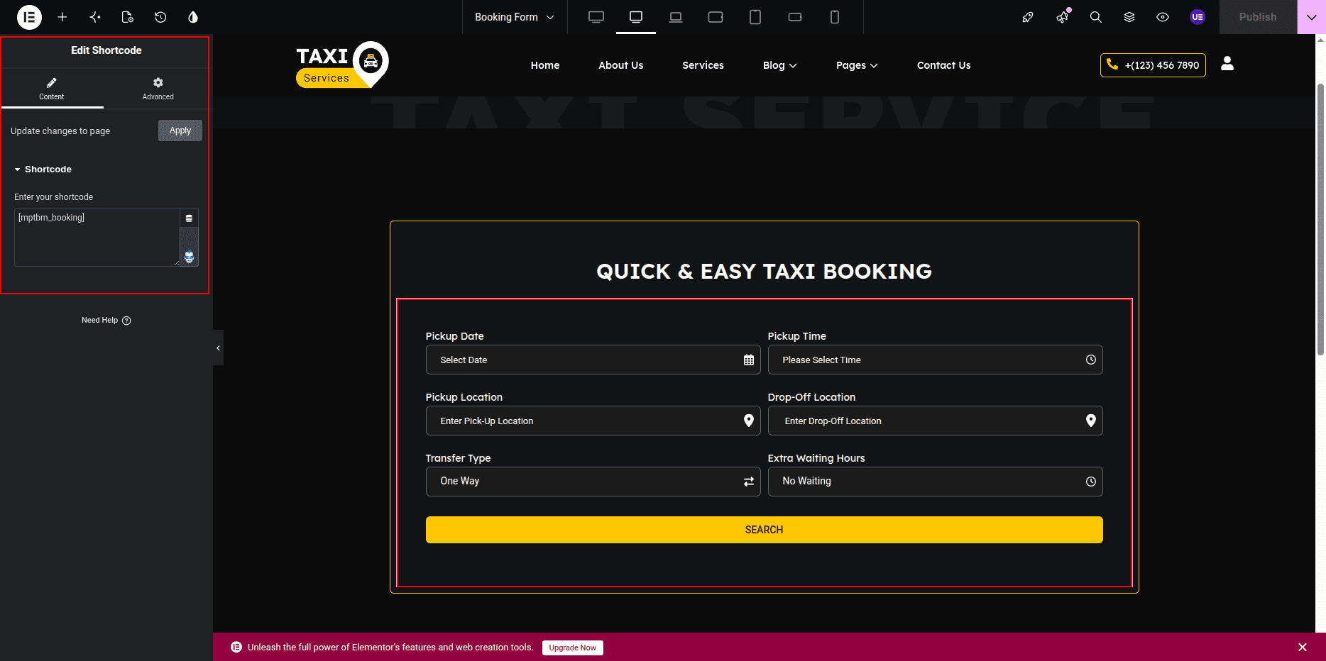 Booking Form Shortcode