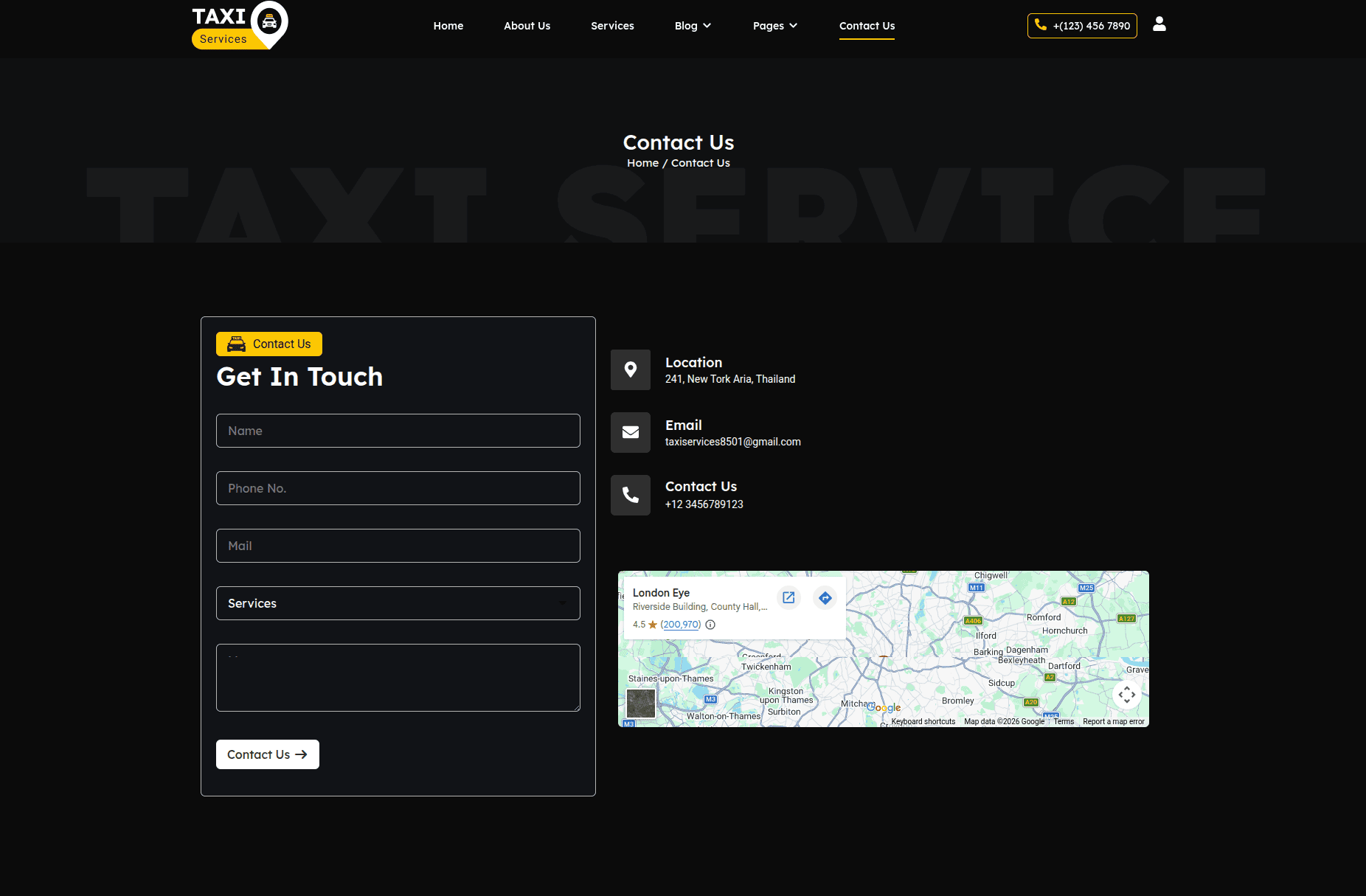 Contact Page Section