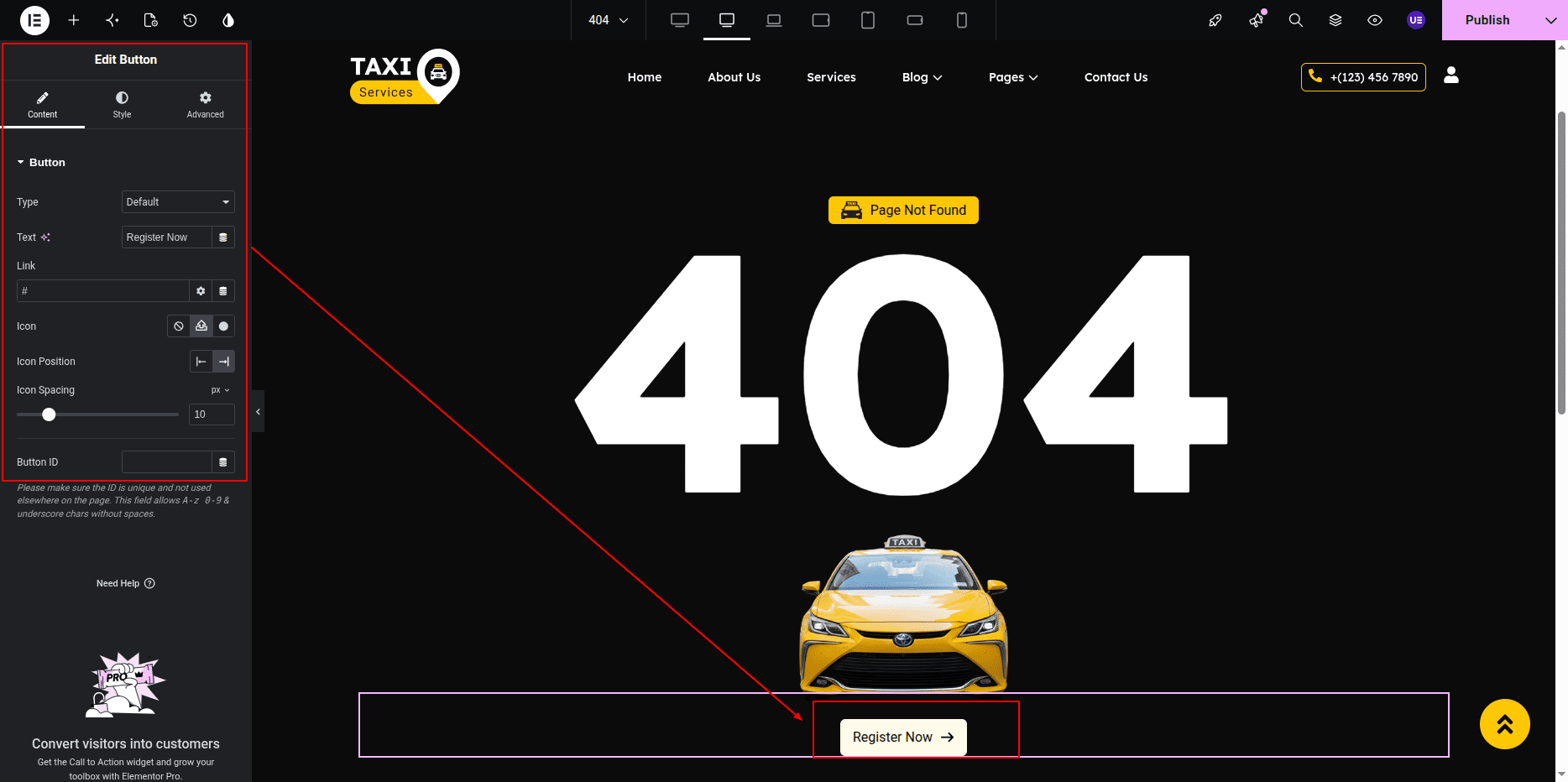 404 Page Banner Section