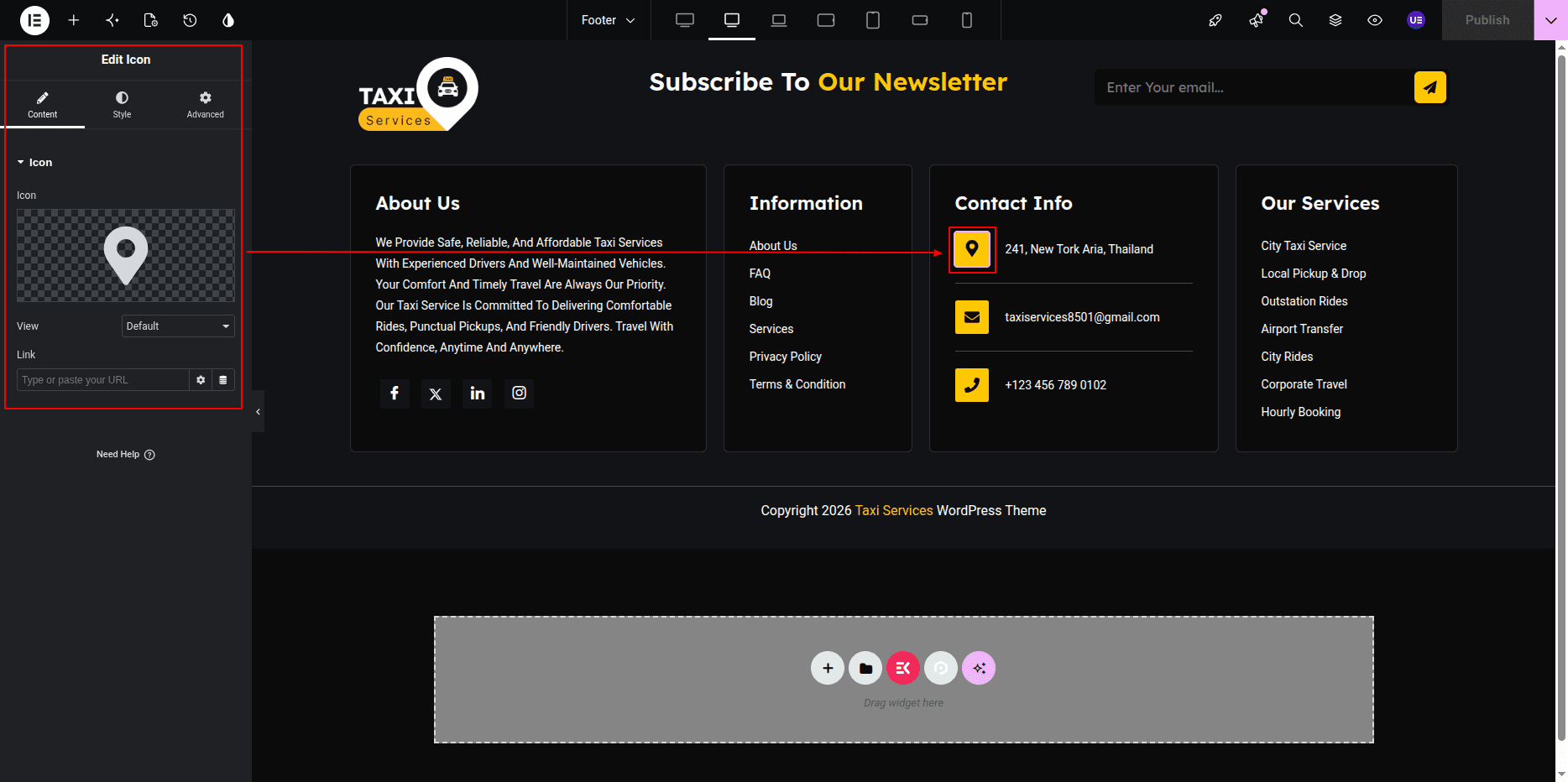 Footer Service Section