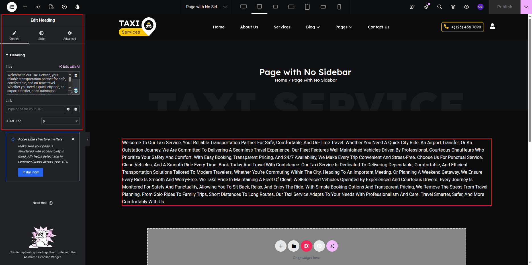 Page with No Sidebar Content
