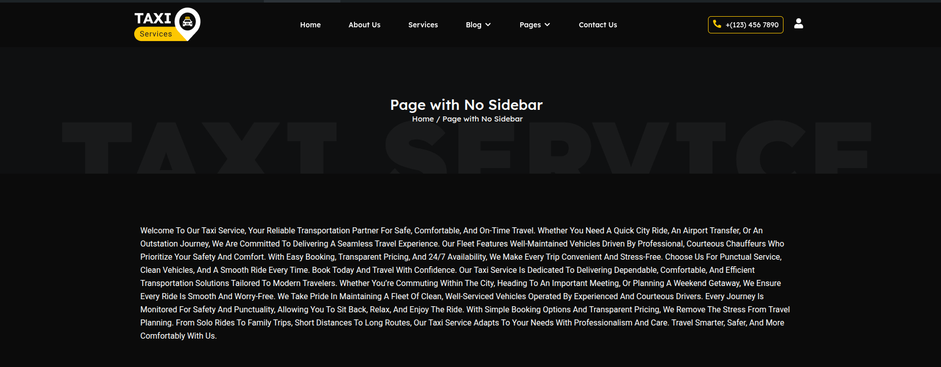 Page with No Sidebar Final View
