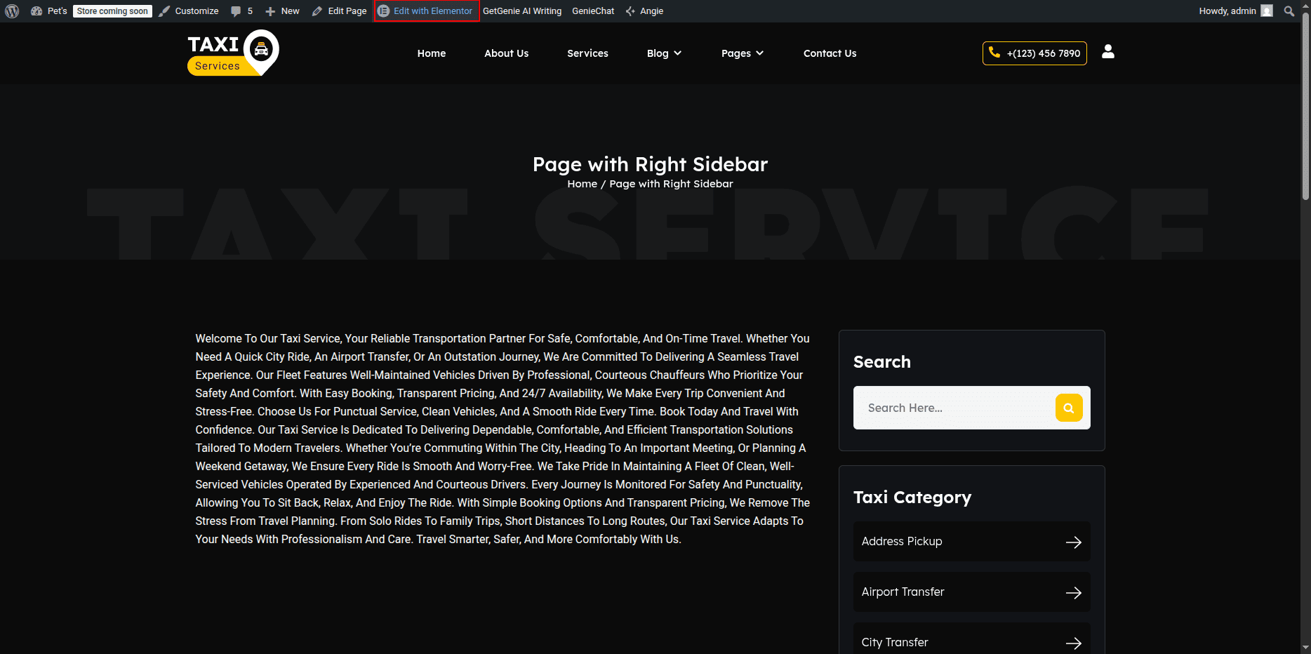 Page with Right Sidebar