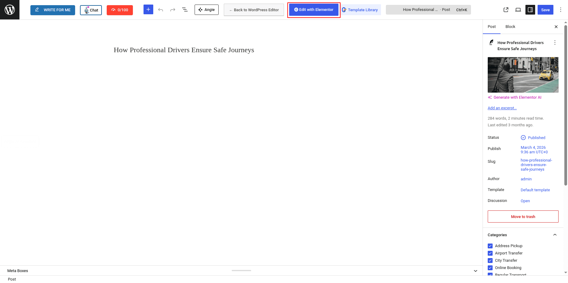 Editing Blog Single Page Template