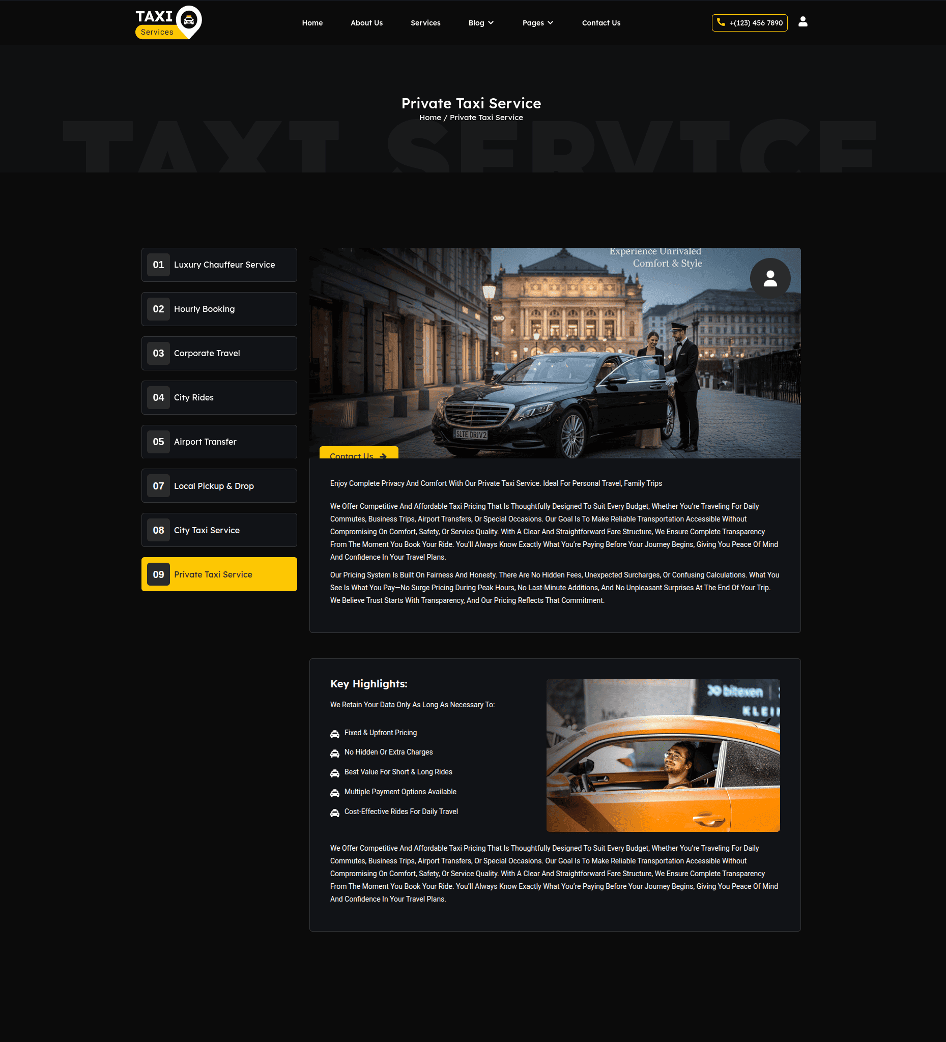 Single Service Page Final View