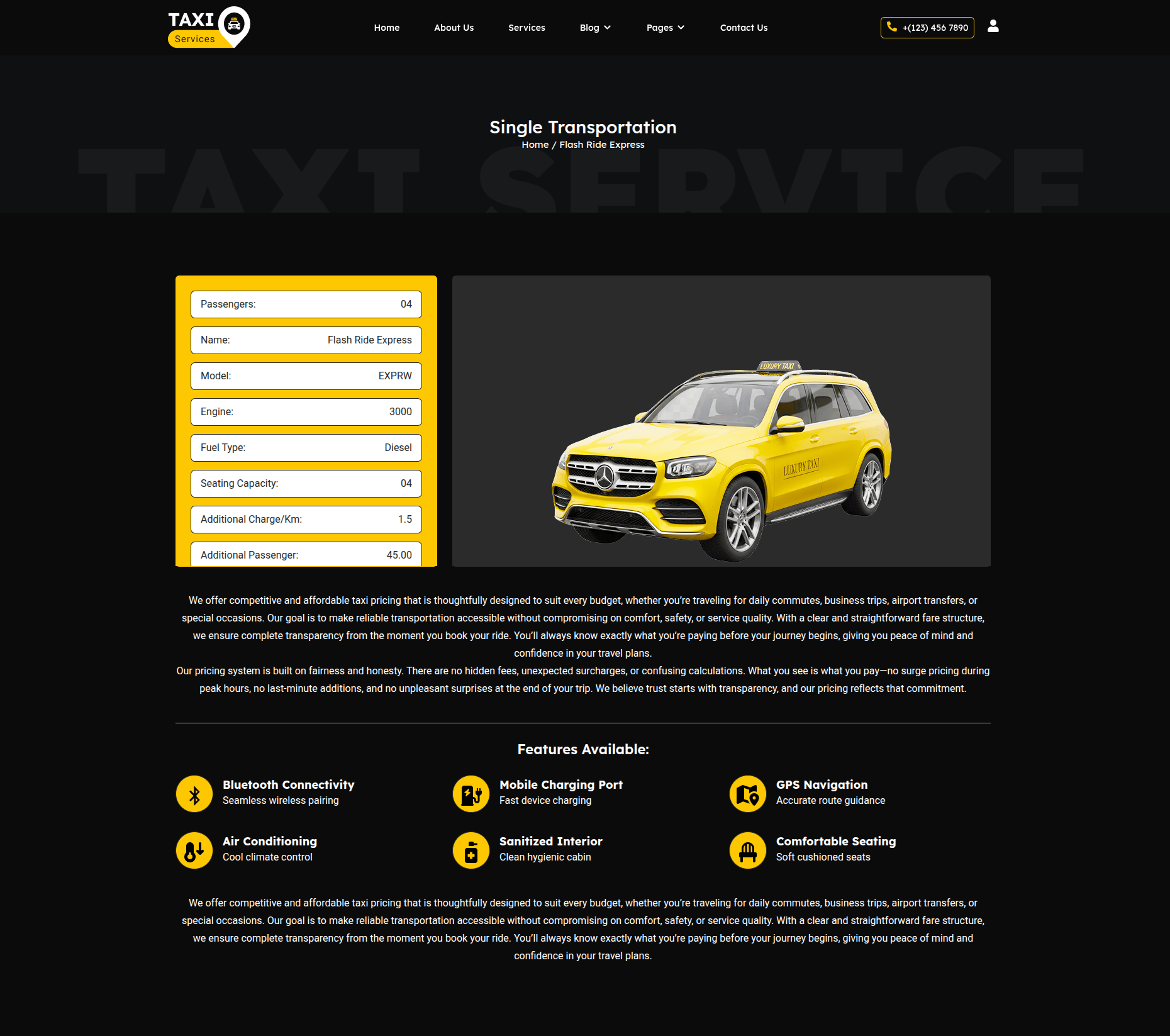 Single Transportation Frontend Preview
