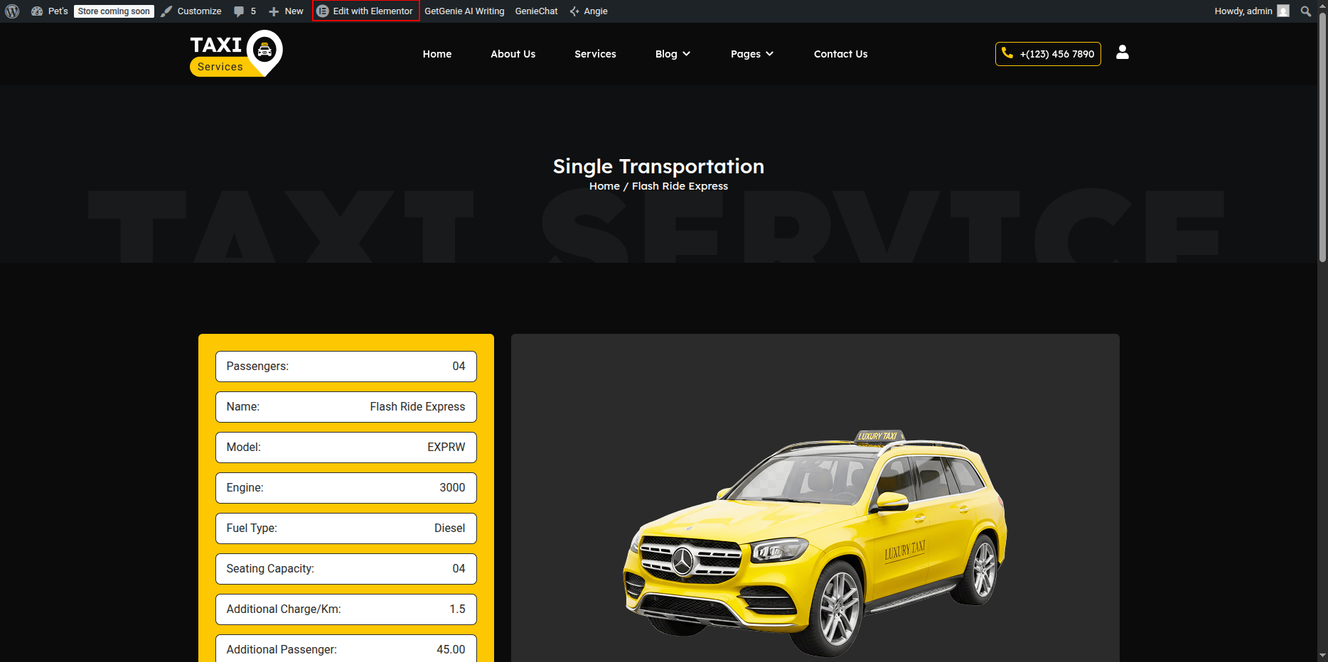 Single Transportation Settings Panel